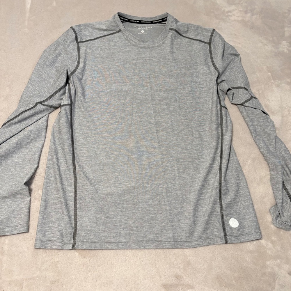 Outerknown Active Performance Long Sleeve Shirt Mens Gray Size Medium Heathered